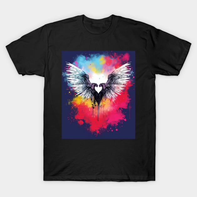 Aesthetic Y2k Fairy Wings Heart Alt Grunge T-Shirt by Spit in my face PODCAST